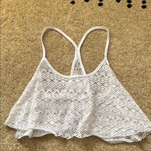 PINK Crochet cover up beach Top